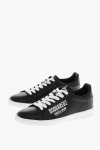 Dsquared2 Leather Ceresio 9 Sneakers With Printed Logo In Black