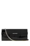 Dsquared2 Leather Chain-strap Clutch In Black