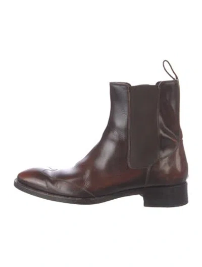 Pre-owned Dsquared2 Leather Chelsea Boots In Brown