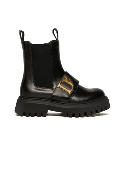 DSQUARED2 LEATHER CHELSEA STATEMENT BOOTS