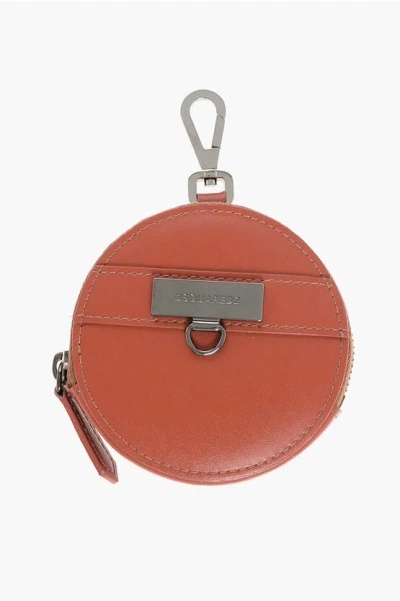 Dsquared2 Leather Coin Purse With Carabiner