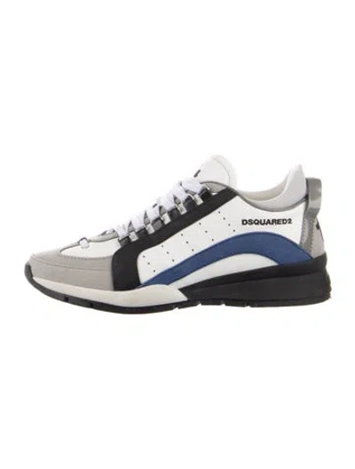 Pre-owned Dsquared2 Leather Colorblock Pattern Athletic Sneakers In White