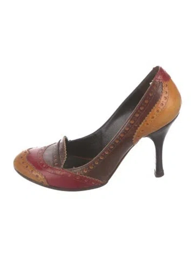 Pre-owned Dsquared2 Leather Colorblock Pattern Pumps In Brown