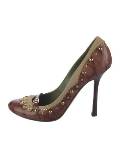 Pre-owned Dsquared2 Leather Colorblock Pattern Pumps In Brown