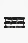 Dsquared2 Leather Corset Belt With Silver-tone Buckles 150mm