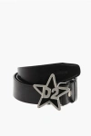 Dsquared2 Leather D2 Star Belt 40mm In Black