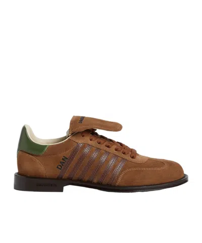 Dsquared2 Leather Derby Shoes In Brown