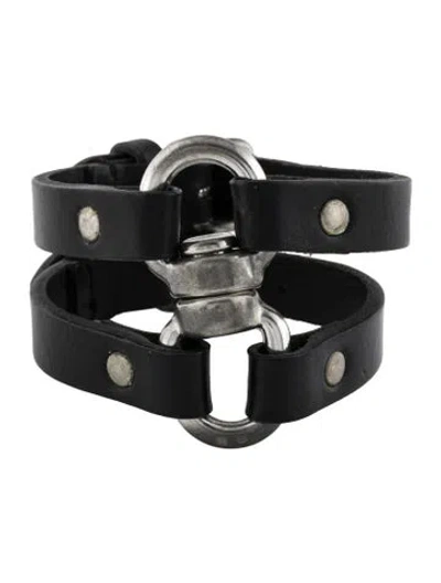 Pre-owned Dsquared2 Leather Double Strap Wrap Bracelet In Multicolor