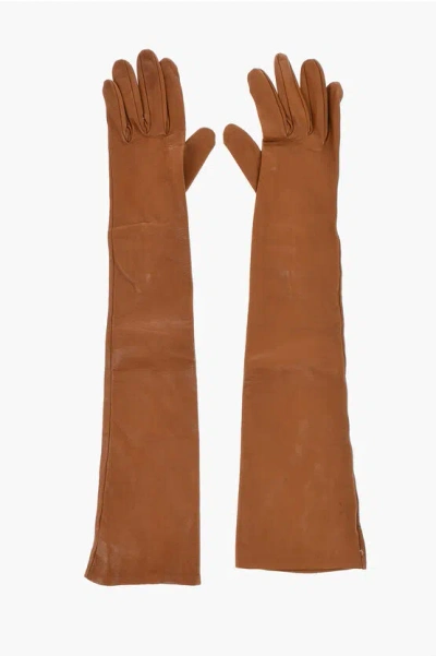 Dsquared2 Leather Gloves With Buttons