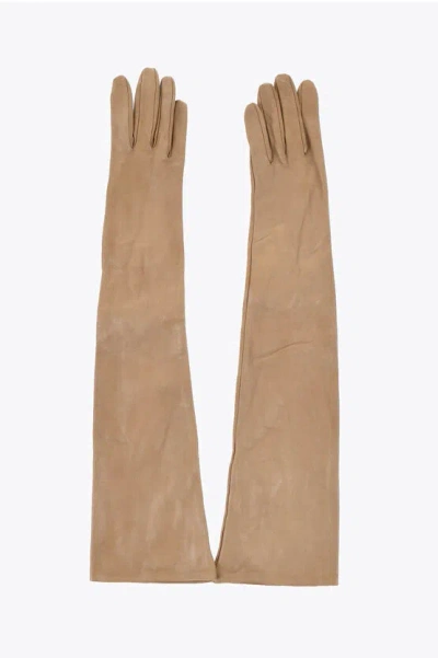 Dsquared2 Leather Gloves With Buttons