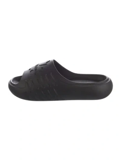 Pre-owned Dsquared2 Leather Graphic Print Slides In Black