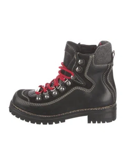 Pre-owned Dsquared2 Leather Hiking Boots In Black