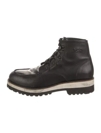 Pre-owned Dsquared2 Leather Hiking Boots In Black