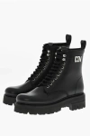 Dsquared2 Leather Icon Clubbing Combat Boots With Side Zip