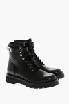 Dsquared2 Leather Icon Combat Booties With Inner Zip In Black