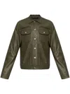 Dsquared2 Long-sleeved Leather Jacket In Brown