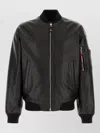 Dsquared2 Leather Jacket Front Pockets Ribbed Cuffs In Black