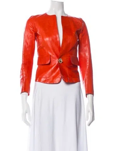 Pre-owned Dsquared2 Leather Jacket In Red
