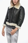 Dsquared2 Short Shearling Collar Jacket With Side Pockets