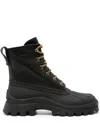 Dsquared2 Black Leather Lace-up Ankle Boots For Men With Debossed Logo In Black