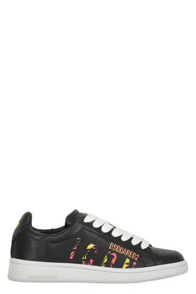 Dsquared2 Leather Low-top Sneakers In Black