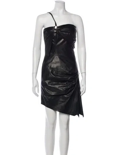 Pre-owned Dsquared2 Leather Mini Dress In Blue