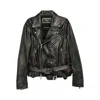 Dsquared2 Belted Leather Biker Jacket In Black