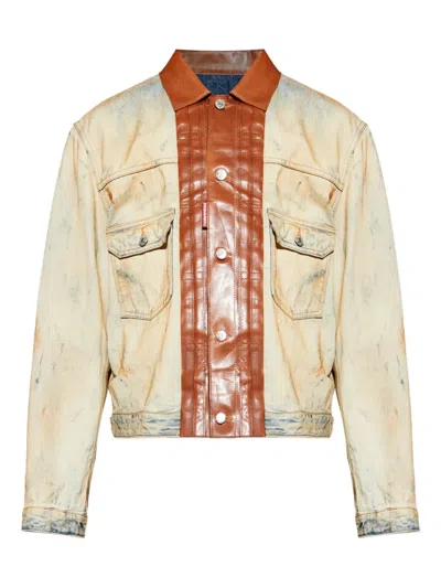 DSQUARED2 LEATHER-PANEL JACKET