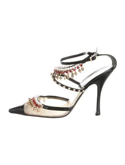 Pre-owned Dsquared2 Leather Patterned Pumps In Black