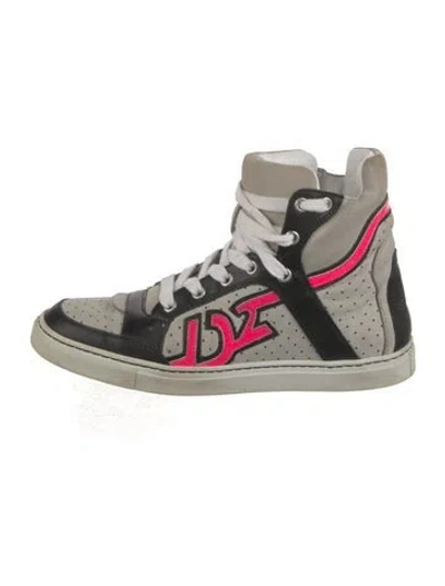 Pre-owned Dsquared2 Leather Patterned Sneakers In Multi