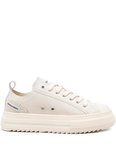 DSQUARED2 LEATHER PLATFORM TRAINERS