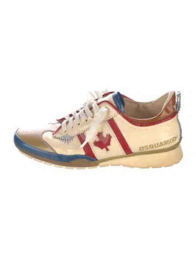 Pre-owned Dsquared2 Leather Printed Athletic Sneakers In Multi
