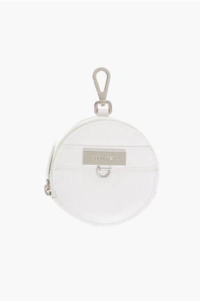 Dsquared2 Leather Purse With Carabiner In Metallic