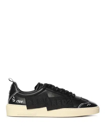 Dsquared2 Leather Rider Sneaker In Black