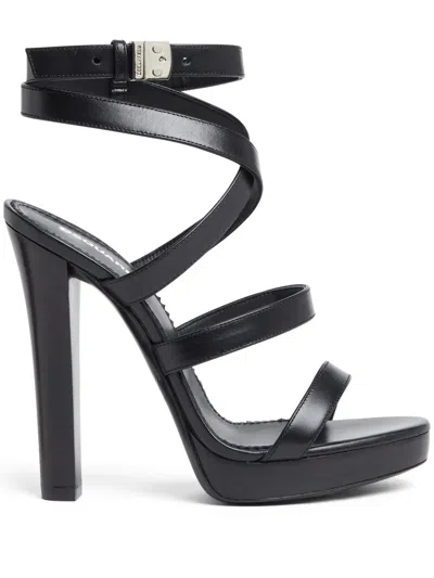 Dsquared2 Leather Sandals In Black