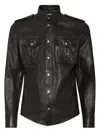 Dsquared2 Leather Shirt In Black