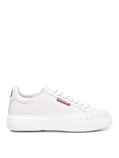 Dsquared2 Leather Shoes With Logo In White