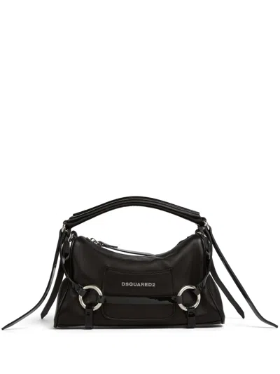 Dsquared2 Leather Shoulder Bag In 黑色