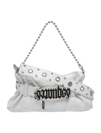 Pre-owned Dsquared2 Leather Shoulder Bag In Metallic/silver