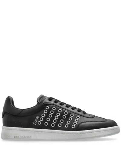 Dsquared2 Leather Sneakers In Black