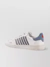 Dsquared2 White Low Top Sneakers With Logo Patch On Tongue And Side And Contrasting Heel With Logo In Leather 