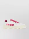 Dsquared2 Leather Sneakers With Molded Sole And Perforated Toe