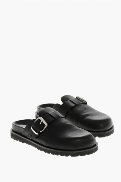 Dsquared2 Leather Sonny Clog Mules In Black