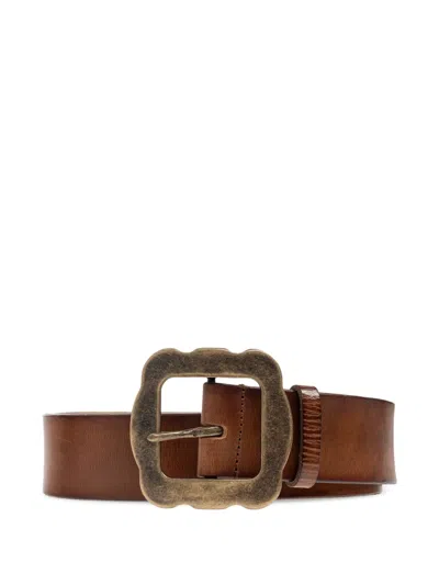 Dsquared2 Leather Square-buckle Belt In Brown