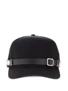 Dsquared2 Leather-strap Button Baseball Cap In Black