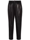 Dsquared2 Leather Tapered Trousers In Black