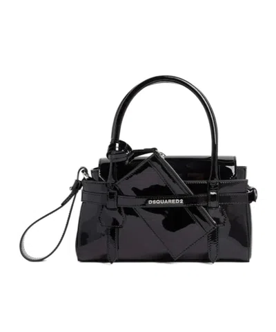 Dsquared2 Leather Tote Bag In Black
