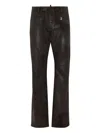 Dsquared2 Leather Trousers In Black