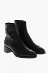 Dsquared2 Leather Vintage Booties With Inner Zip 5cm In Black