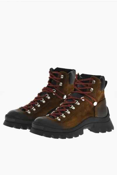 Dsquared2 Leather Vintage Effect Bubble Mountain Boots